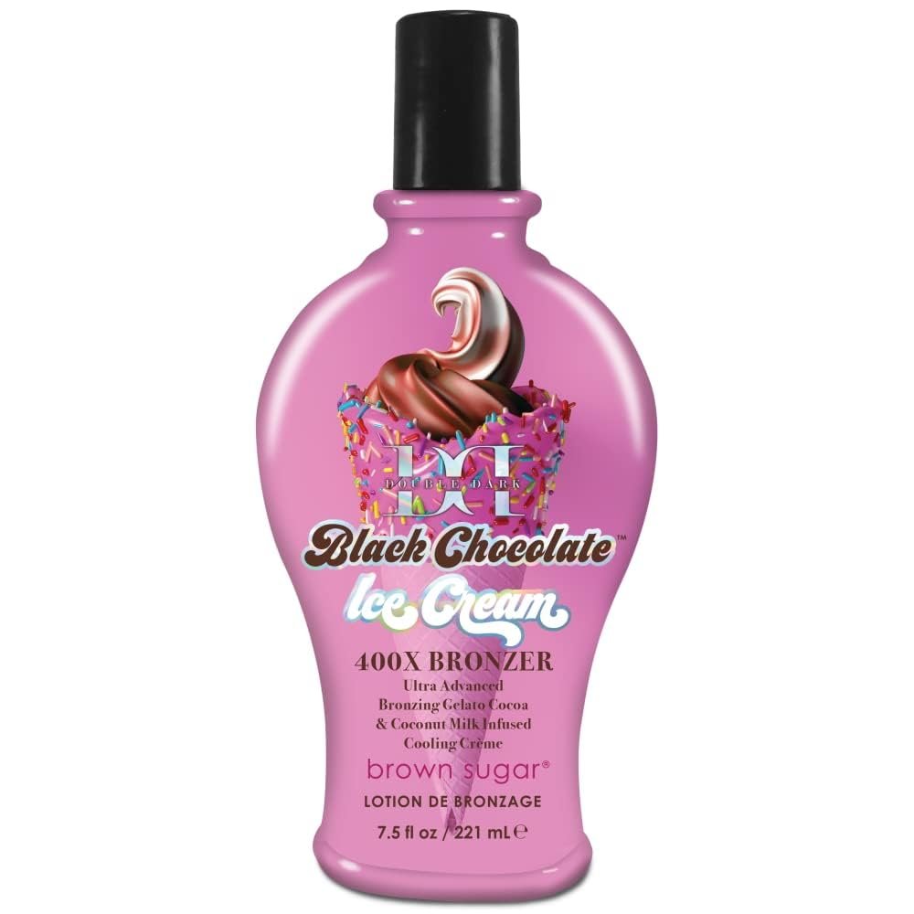 Brown Sugar Double Dark Black Chocolate Ice Cream 400X Tanning Lotion - Advanced Bronzer for Indoor/Outdoor Tanning, 7.5 oz - görsel 1