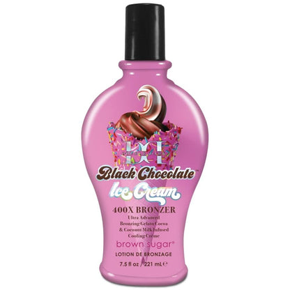Brown Sugar Double Dark Black Chocolate Ice Cream 400X Tanning Lotion - Advanced Bronzer for Indoor/Outdoor Tanning, 7.5 oz