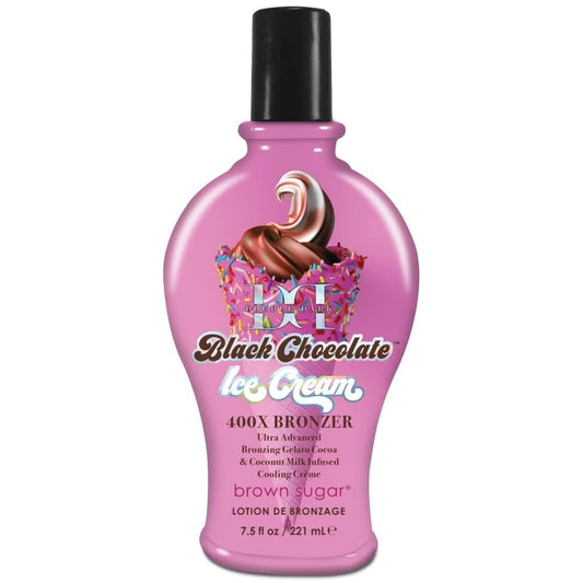 Brown Sugar Double Dark Black Chocolate Ice Cream 400X Tanning Lotion - Advanced Bronzer for Indoor/Outdoor Tanning, 7.5 oz