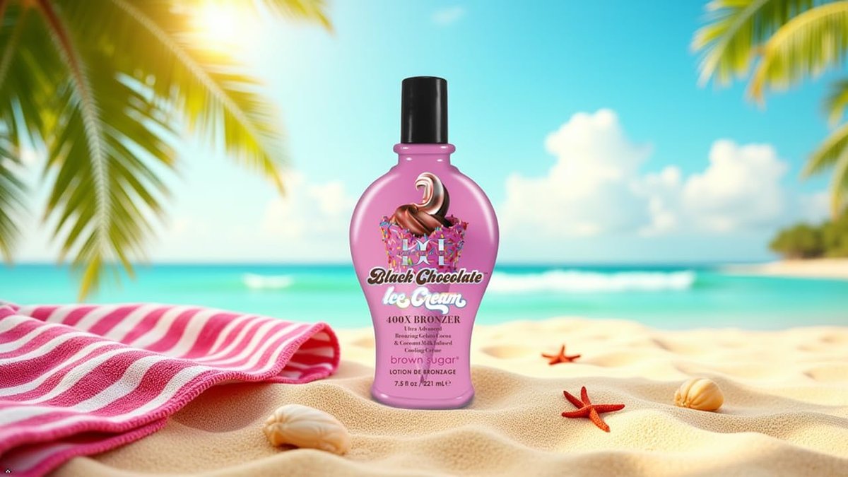 Brown Sugar Double Dark Black Chocolate Ice Cream 400X Tanning Lotion - Advanced Bronzer for Indoor/Outdoor Tanning, 7.5 oz - görsel 3