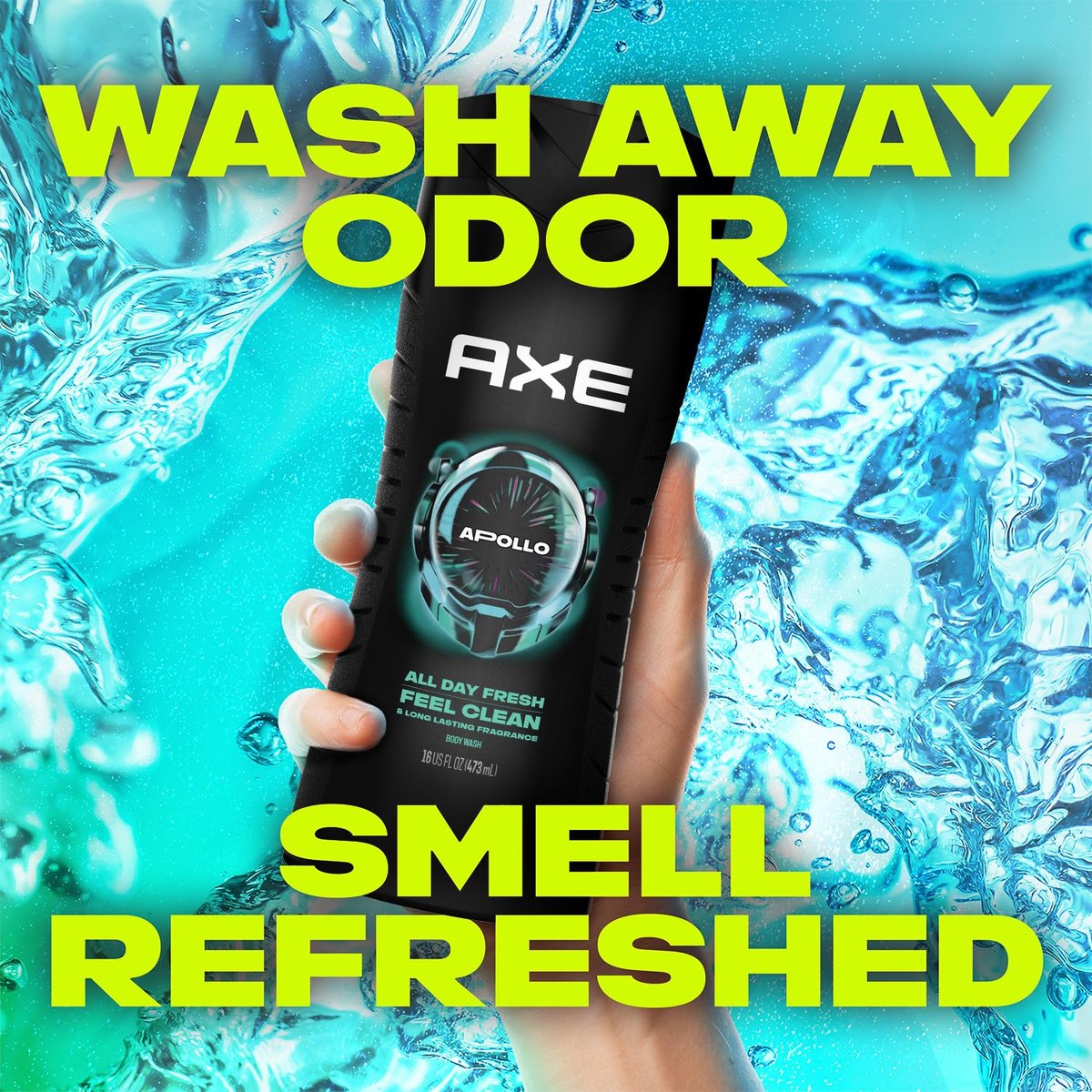 AXE Men's 3-in-1 Face, Body Wash & Shampoo Variety 5-Pack (Apollo, Dark Temptation, Black, Excite, Phoenix) 12 Hour Invigorating Scents, 16 Fl Oz Each Avelisse