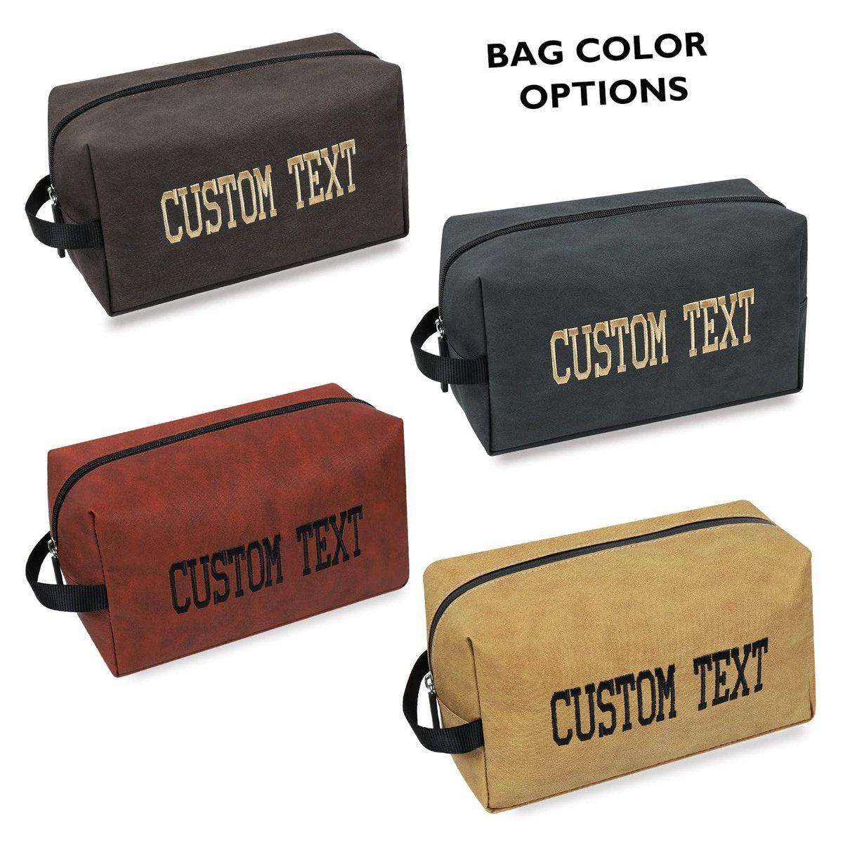 Personalized Toiletry Bag for Men – Custom Text Hanging Dopp Kit, Water Resistant Nylon Travel Shaving Bag - görsel 5