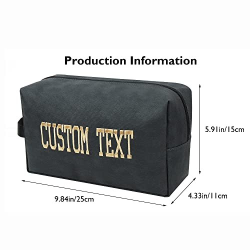 Personalized Toiletry Bag for Men – Custom Text Hanging Dopp Kit, Water Resistant Nylon Travel Shaving Bag - görsel 4