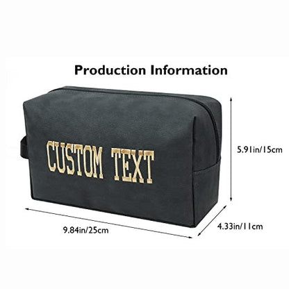 Personalized Toiletry Bag for Men – Custom Text Hanging Dopp Kit, Water Resistant Nylon Travel Shaving Bag
