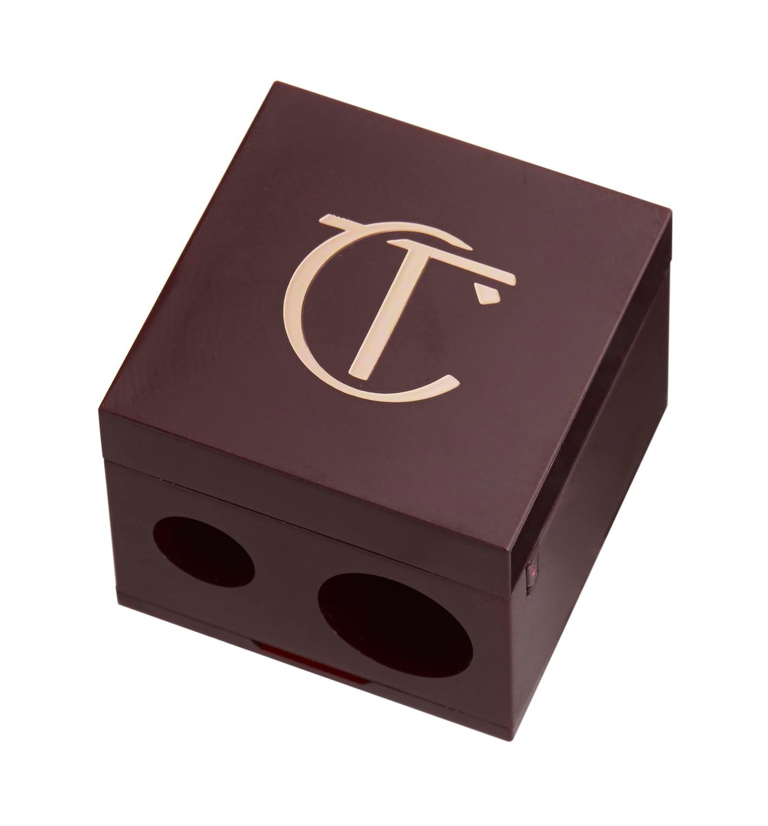 Charlotte Tilbury Dual-Size Pencil Sharpener – Rose Gold & Night Crimson, Stainless Steel Blade for Eyeliner, Lip Liner & Eyeshadow Pencils - görsel 1