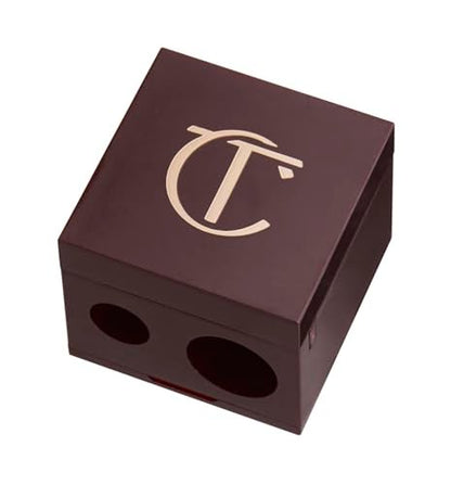 Charlotte Tilbury Dual-Size Pencil Sharpener – Rose Gold & Night Crimson, Stainless Steel Blade for Eyeliner, Lip Liner & Eyeshadow Pencils