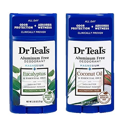 Dr. Teal's Deodorant Variety Gift Set (2 Pack, 2.65 oz Each) - Eucalyptus & Coconut Oil - Essential Oils, Shea Butter & Magnesium Help Absorb Moisture & Keep Skin Clean & Healthy - görsel 2