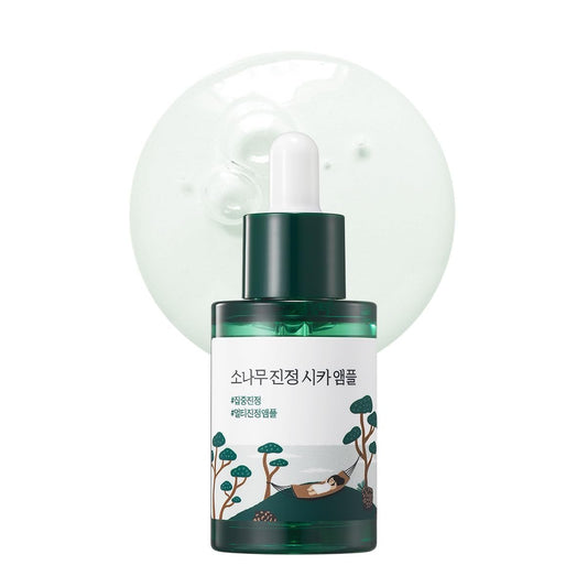 ROUND LAB Pine Calming Cica Ampoule 1.01 Fl Oz – Hydrating & Soothing Serum with Pine Cica and Hyaluronic Acid for Skin Barrier Strengthening, Gentle Exfoliation, Deep Moisture