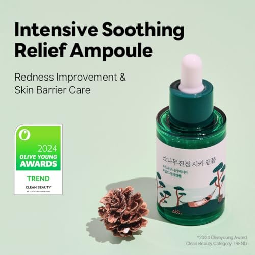 ROUND LAB Pine Calming Cica Ampoule 1.01 Fl Oz – Hydrating & Soothing Serum with Pine Cica and Hyaluronic Acid for Skin Barrier Strengthening, Gentle Exfoliation, Deep Moisture - görsel 4