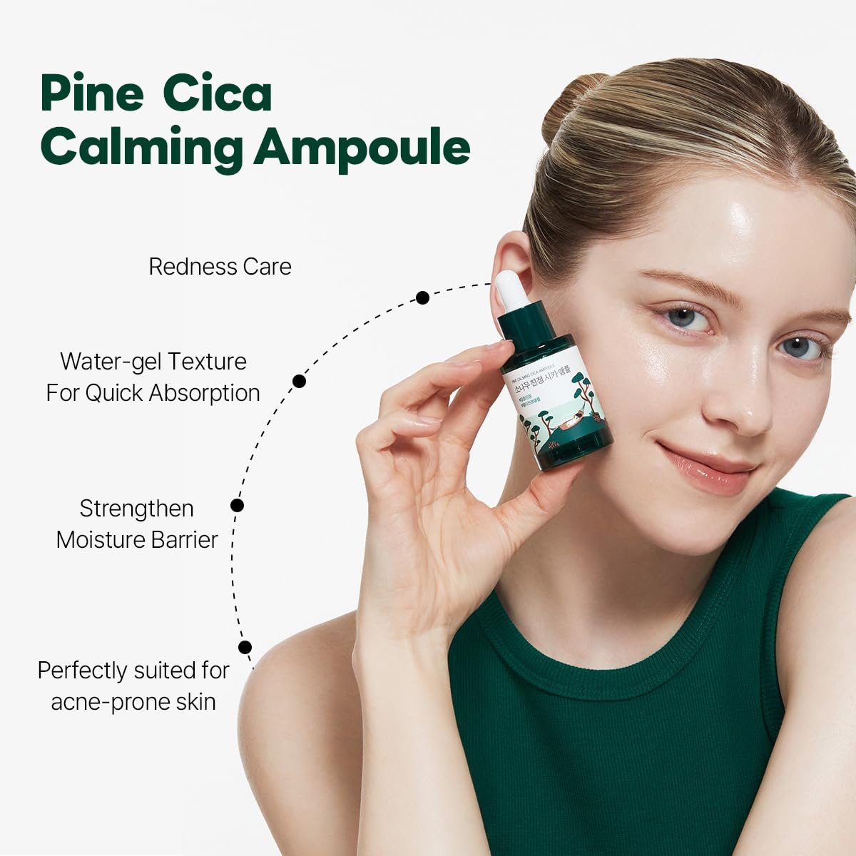 ROUND LAB Pine Calming Cica Ampoule 1.01 Fl Oz – Hydrating & Soothing Serum with Pine Cica and Hyaluronic Acid for Skin Barrier Strengthening, Gentle Exfoliation, Deep Moisture - görsel 5