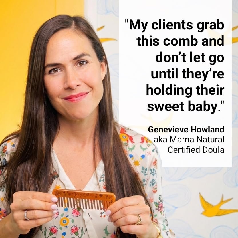 Mama Natural Wooden Labor Comb – Ergonomic Birth & Delivery Support for Contractions & Acupressure Relief - görsel 5