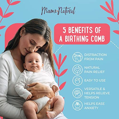 Mama Natural Wooden Labor Comb – Ergonomic Birth & Delivery Support for Contractions & Acupressure Relief