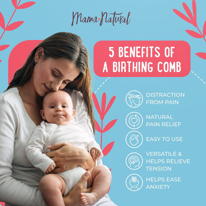 Mama Natural Wooden Labor Comb – Ergonomic Birth & Delivery Support for Contractions & Acupressure Relief