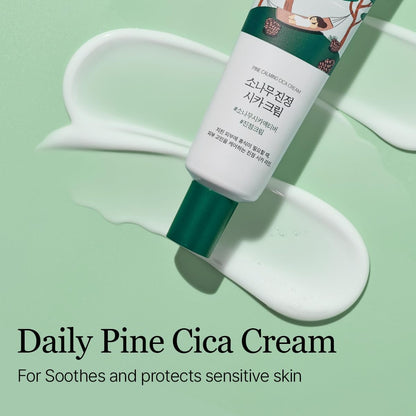 ROUND LAB Pine Calming Cica Cream 1.69 Fl Oz – Low-Acidic Soothing Moisturizer with Pine Cica, BHA + LHA, and Hyaluronic Acid for Skin Barrier Support, Sebum Control, and Hydration