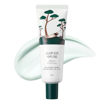 ROUND LAB Pine Calming Cica Cream 1.69 Fl Oz – Low-Acidic Soothing Moisturizer with Pine Cica, BHA + LHA, and Hyaluronic Acid for Skin Barrier Support, Sebum Control, and Hydration