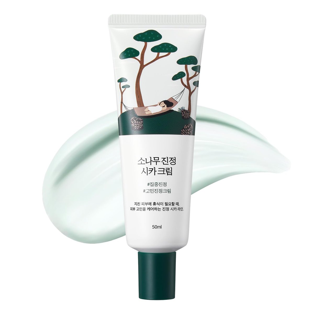ROUND LAB Pine Calming Cica Cream 1.69 Fl Oz – Low-Acidic Soothing Moisturizer with Pine Cica, BHA + LHA, and Hyaluronic Acid for Skin Barrier Support, Sebum Control, and Hydration - görsel 1