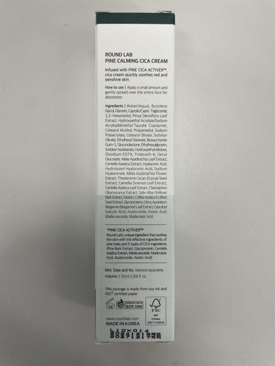 ROUND LAB Pine Calming Cica Cream 1.69 Fl Oz – Low-Acidic Soothing Moisturizer with Pine Cica, BHA + LHA, and Hyaluronic Acid for Skin Barrier Support, Sebum Control, and Hydration - görsel 17