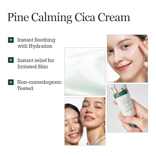 ROUND LAB Pine Calming Cica Cream 1.69 Fl Oz – Low-Acidic Soothing Moisturizer with Pine Cica, BHA + LHA, and Hyaluronic Acid for Skin Barrier Support, Sebum Control, and Hydration - görsel 6