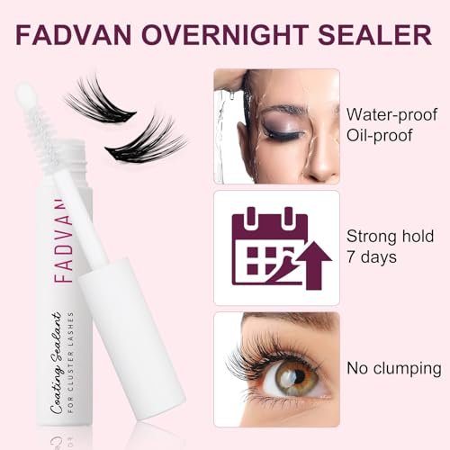 FADVAN Lash Sealant for Eyelash Extensions – Overnighter Lash Sealer for DIY Coating, Long-Lasting Up to 2 Weeks (5ml, Clear) - görsel 8