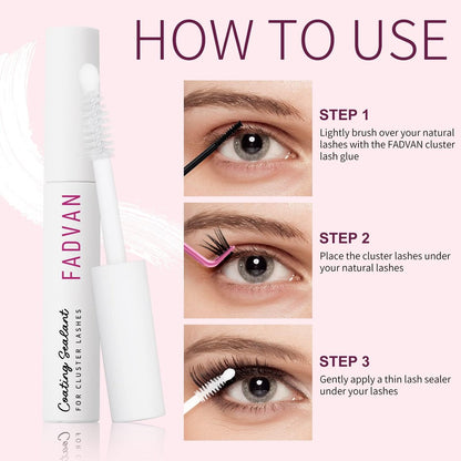 FADVAN Lash Sealant for Eyelash Extensions – Overnighter Lash Sealer for DIY Coating, Long-Lasting Up to 2 Weeks (5ml, Clear)