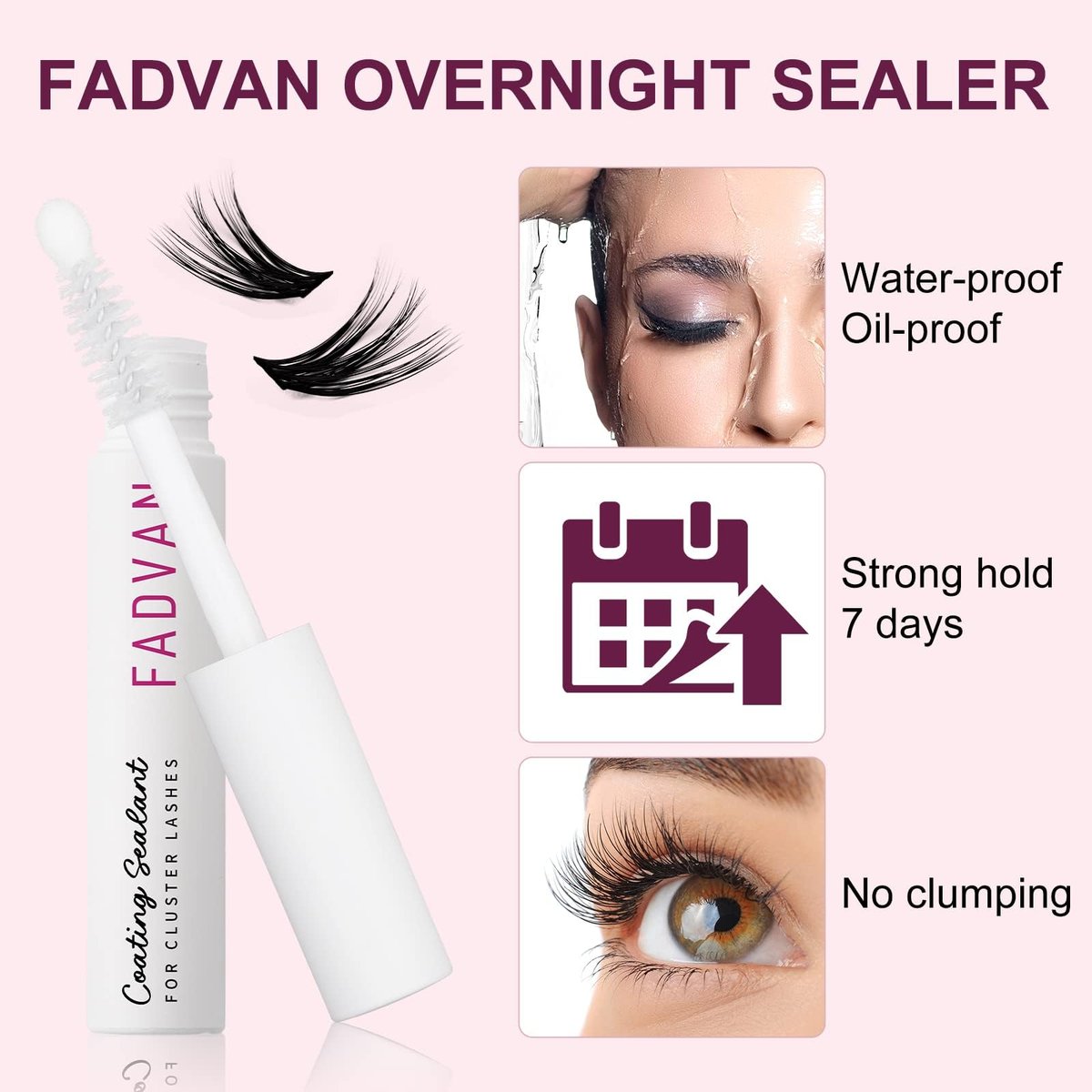 FADVAN Lash Sealant for Eyelash Extensions – Overnighter Lash Sealer for DIY Coating, Long-Lasting Up to 2 Weeks (5ml, Clear) - görsel 7