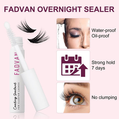 FADVAN Lash Sealant for Eyelash Extensions – Overnighter Lash Sealer for DIY Coating, Long-Lasting Up to 2 Weeks (5ml, Clear)