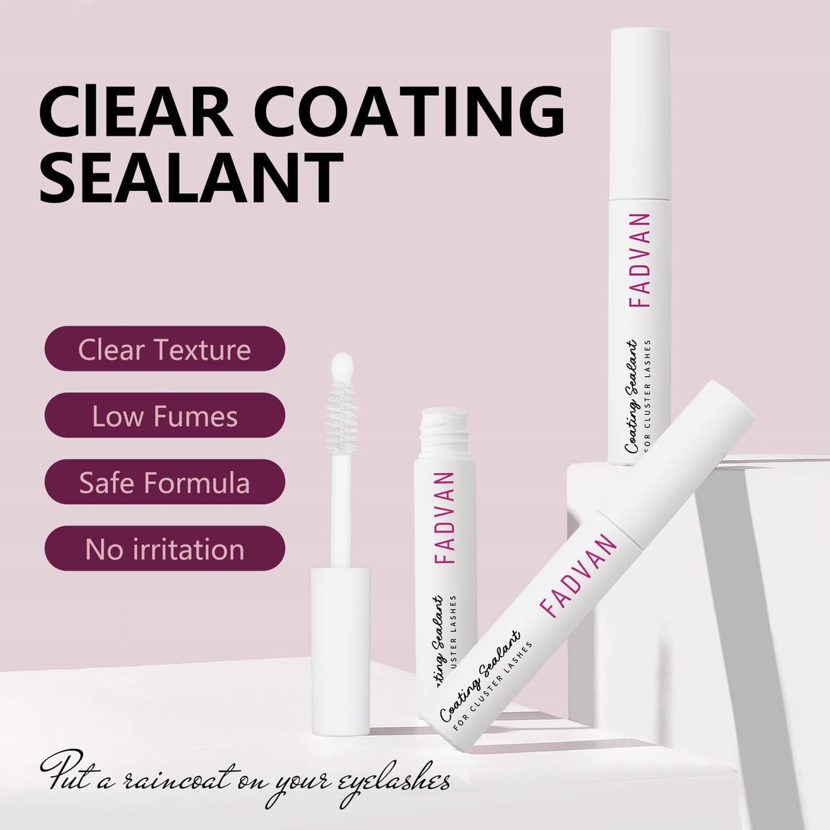 FADVAN Lash Sealant for Eyelash Extensions – Overnighter Lash Sealer for DIY Coating, Long-Lasting Up to 2 Weeks (5ml, Clear) - görsel 3