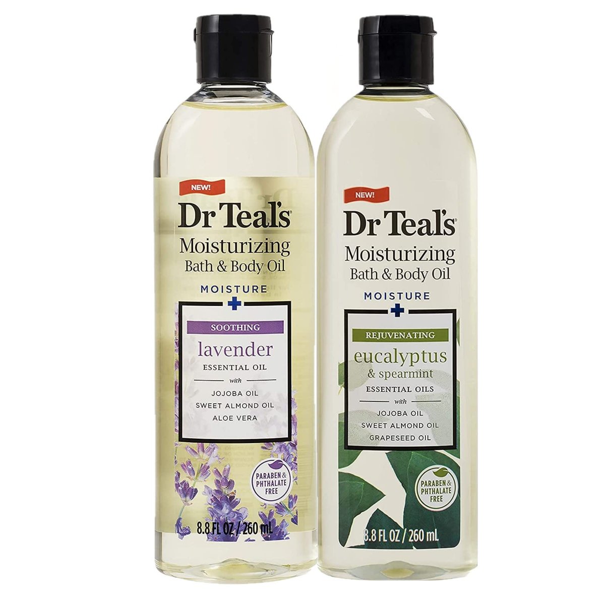 Dr. Teal's Bath & Body Oil Variety Gift Set – Soothing Lavender & Rejuvenating Eucalyptus & Spearmint, 2 Pack (8.8 oz Each) - görsel 1