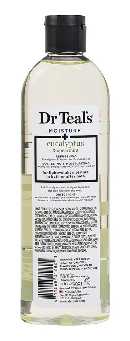 Dr. Teal's Bath & Body Oil Variety Gift Set – Soothing Lavender & Rejuvenating Eucalyptus & Spearmint, 2 Pack (8.8 oz Each)