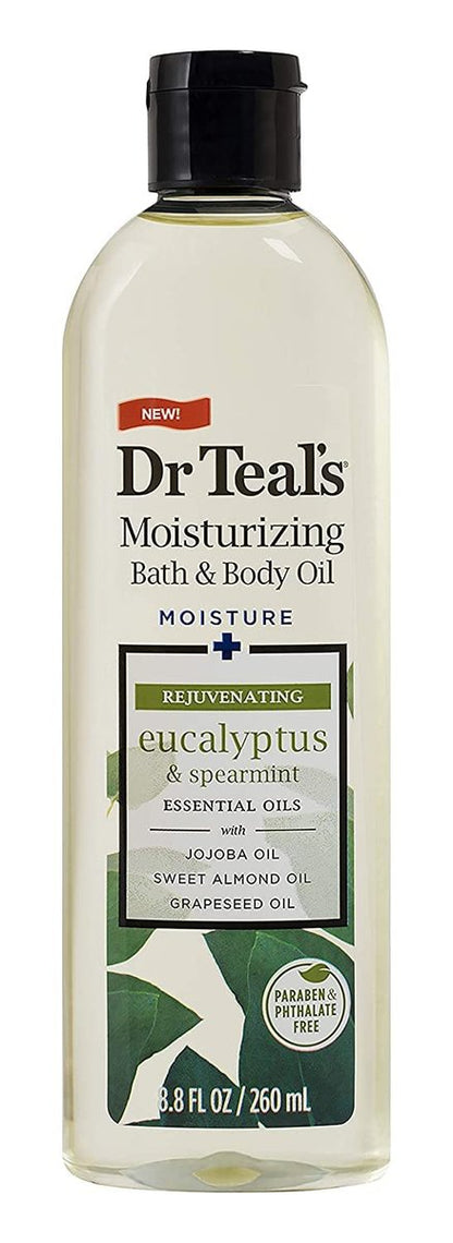 Dr. Teal's Bath & Body Oil Variety Gift Set – Soothing Lavender & Rejuvenating Eucalyptus & Spearmint, 2 Pack (8.8 oz Each)