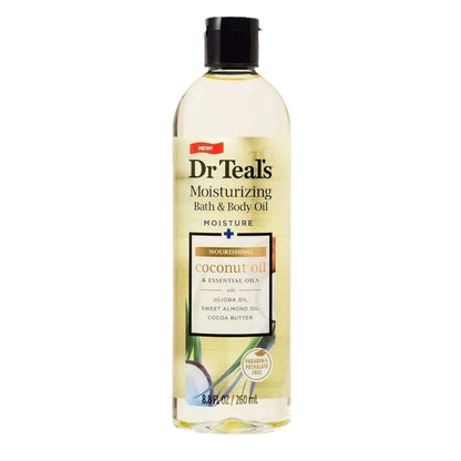 Dr. Teals Bath & Body Oil Variety Gift Set - Shea Butter & Coconut Oil, 2 Pack (8.8 oz each) - Hydrating Spa Kit for Dry Skin & Relaxation