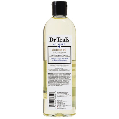 Dr. Teals Bath & Body Oil Variety Gift Set - Shea Butter & Coconut Oil, 2 Pack (8.8 oz each) - Hydrating Spa Kit for Dry Skin & Relaxation