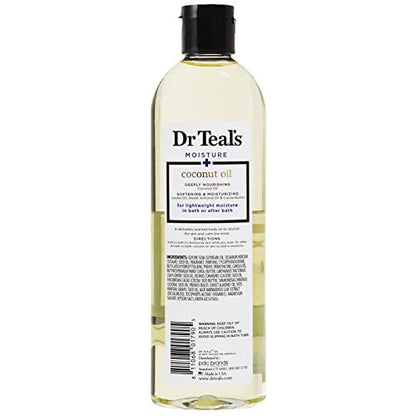 Dr. Teals Bath & Body Oil Variety Gift Set - Shea Butter & Coconut Oil, 2 Pack (8.8 oz each) - Hydrating Spa Kit for Dry Skin & Relaxation