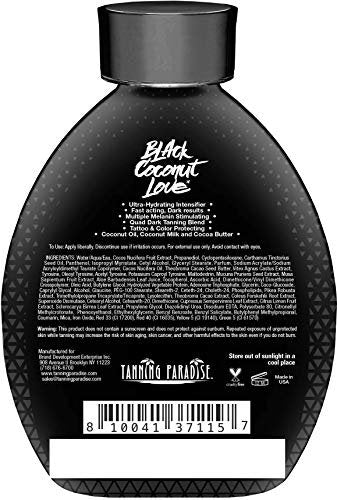 Tanning Paradise Aloe Black Lotion – Anti-Aging Matte Black Bronzer, Anti-Orange, Tattoo & Color Fade Protection, Deep Hydration, 13.5 oz Avelisse