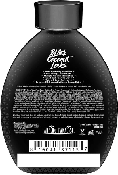Tanning Paradise Aloe Black Lotion – Anti-Aging Matte Black Bronzer, Anti-Orange, Tattoo & Color Fade Protection, Deep Hydration, 13.5 oz Avelisse