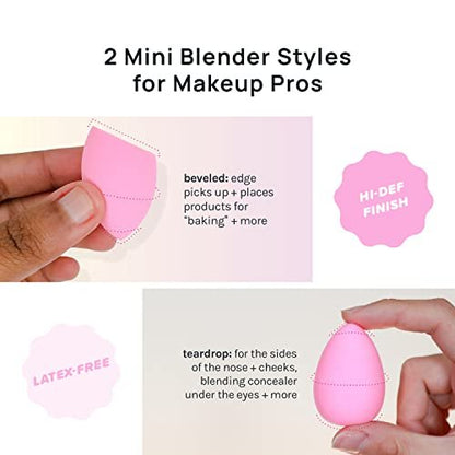 AOA STUDIO Collection MiNi Makeup Sponge Set - 6 Latex-Free Blenders for Powder, Cream & Liquid (Pink)