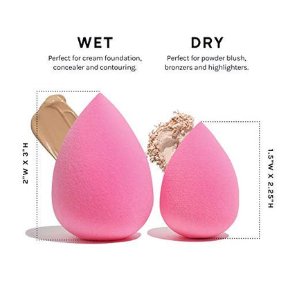 AOA STUDIO Collection MiNi Makeup Sponge Set - 6 Latex-Free Blenders for Powder, Cream & Liquid (Pink)
