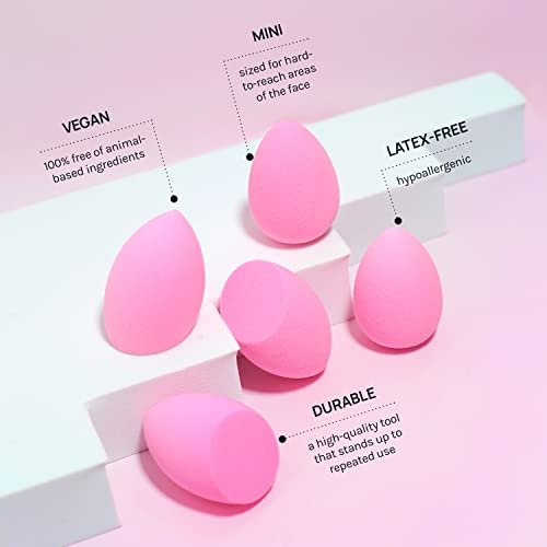 AOA STUDIO Collection MiNi Makeup Sponge Set - 6 Latex-Free Blenders for Powder, Cream & Liquid (Pink) - görsel 6