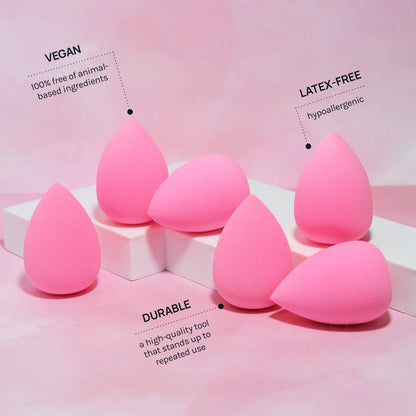 AOA STUDIO Collection MiNi Makeup Sponge Set - 6 Latex-Free Blenders for Powder, Cream & Liquid (Pink)