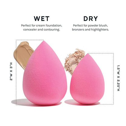 AOA STUDIO Collection MiNi Makeup Sponge Set - 6 Latex-Free Blenders for Powder, Cream & Liquid (Pink)