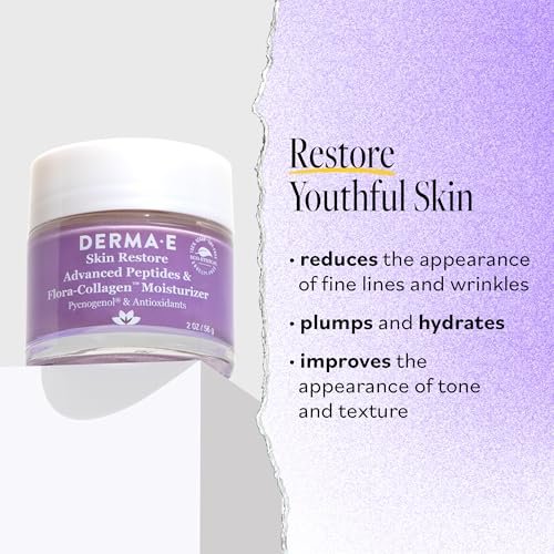 Derma E Advanced Peptides and Vegan Flora-Collagen Night Moisturizer – Hydrating Facial Cream for Elasticity and Wrinkle Reduction, 2 oz Avelisse