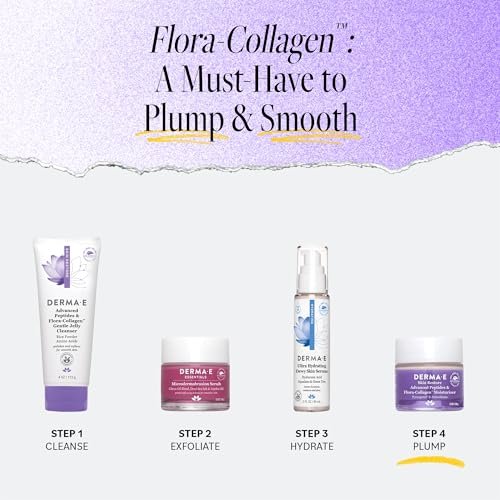 Derma E Advanced Peptides and Vegan Flora-Collagen Night Moisturizer – Hydrating Facial Cream for Elasticity and Wrinkle Reduction, 2 oz Avelisse
