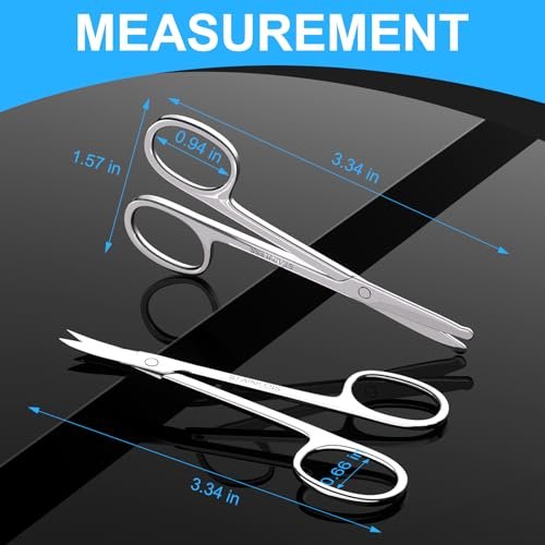 Precision Facial Hair Scissors Set – Curved & Rounded Safety Tip for Beard, Nose, Eyebrow, and Ear Trimming – Stainless Steel, 2-Pack - görsel 4
