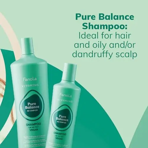Fanola Pure Balance Anti Dandruff Scalp Shampoo - Purifying Treatment with B & E Vitamins for Oily Hair & Itchy Skin, 33.8 fl oz Avelisse