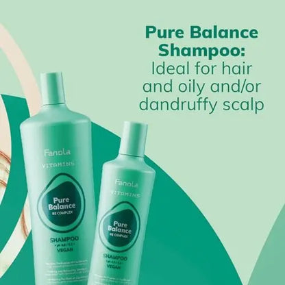 Fanola Pure Balance Anti Dandruff Scalp Shampoo - Purifying Treatment with B & E Vitamins for Oily Hair & Itchy Skin, 33.8 fl oz Avelisse