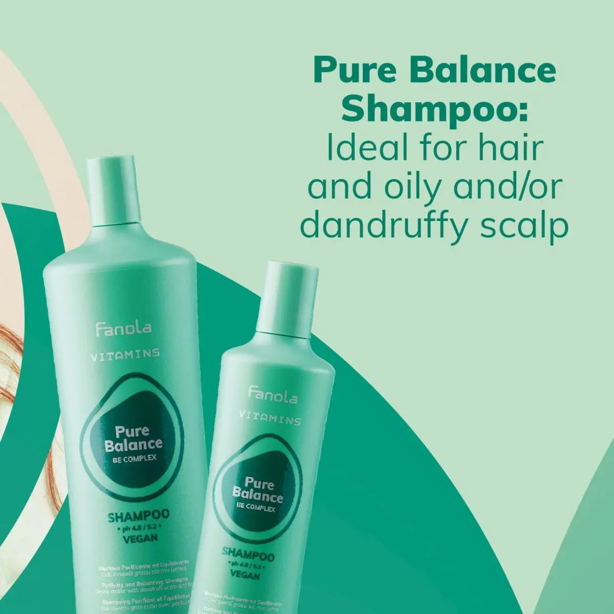 Fanola Pure Balance Anti Dandruff Scalp Shampoo - Purifying Treatment with B & E Vitamins for Oily Hair & Itchy Skin, 33.8 fl oz Avelisse
