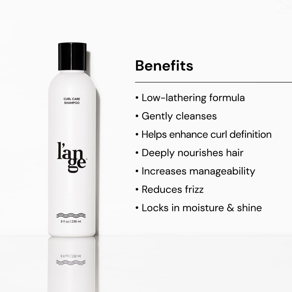 L'ANGE HAIR Curl Care Gentle Shampoo – Nourishing & Moisturizing Sulfate-Free Shampoo for Curls, Reduces Frizz, Boosts Bounce & Shine, 8 Fl Oz Avelisse