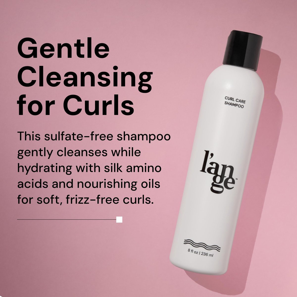 L'ANGE HAIR Curl Care Gentle Shampoo – Nourishing & Moisturizing Sulfate-Free Shampoo for Curls, Reduces Frizz, Boosts Bounce & Shine, 8 Fl Oz Avelisse