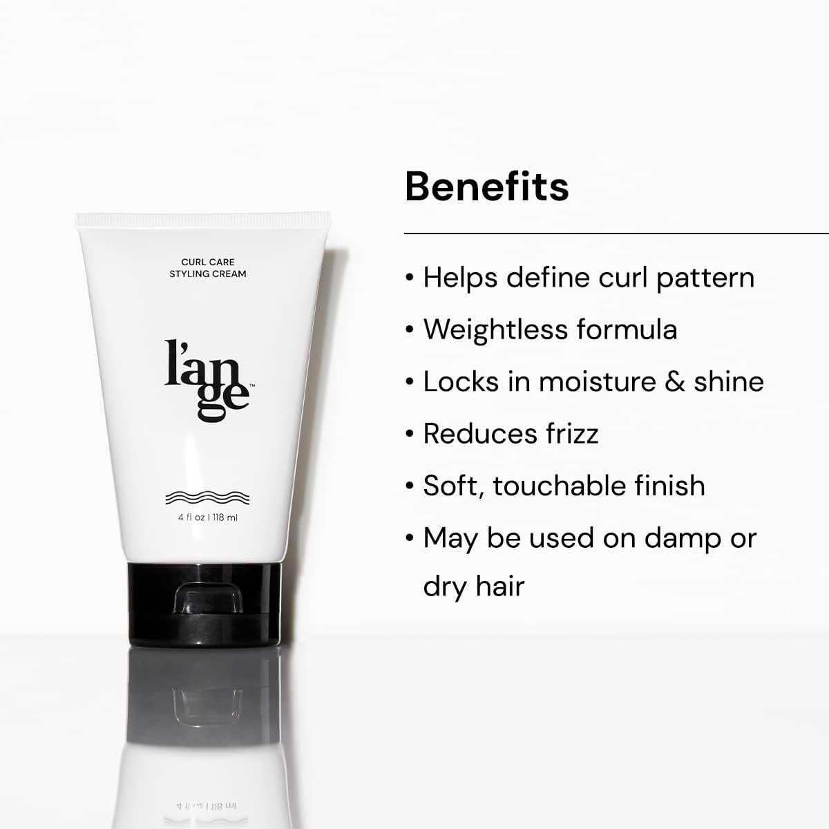L'ANGE Hair Styling Cream for Curly Hair - Define, Hydrate & Reduce Frizz, Sulfate-Free, 8 oz Avelisse