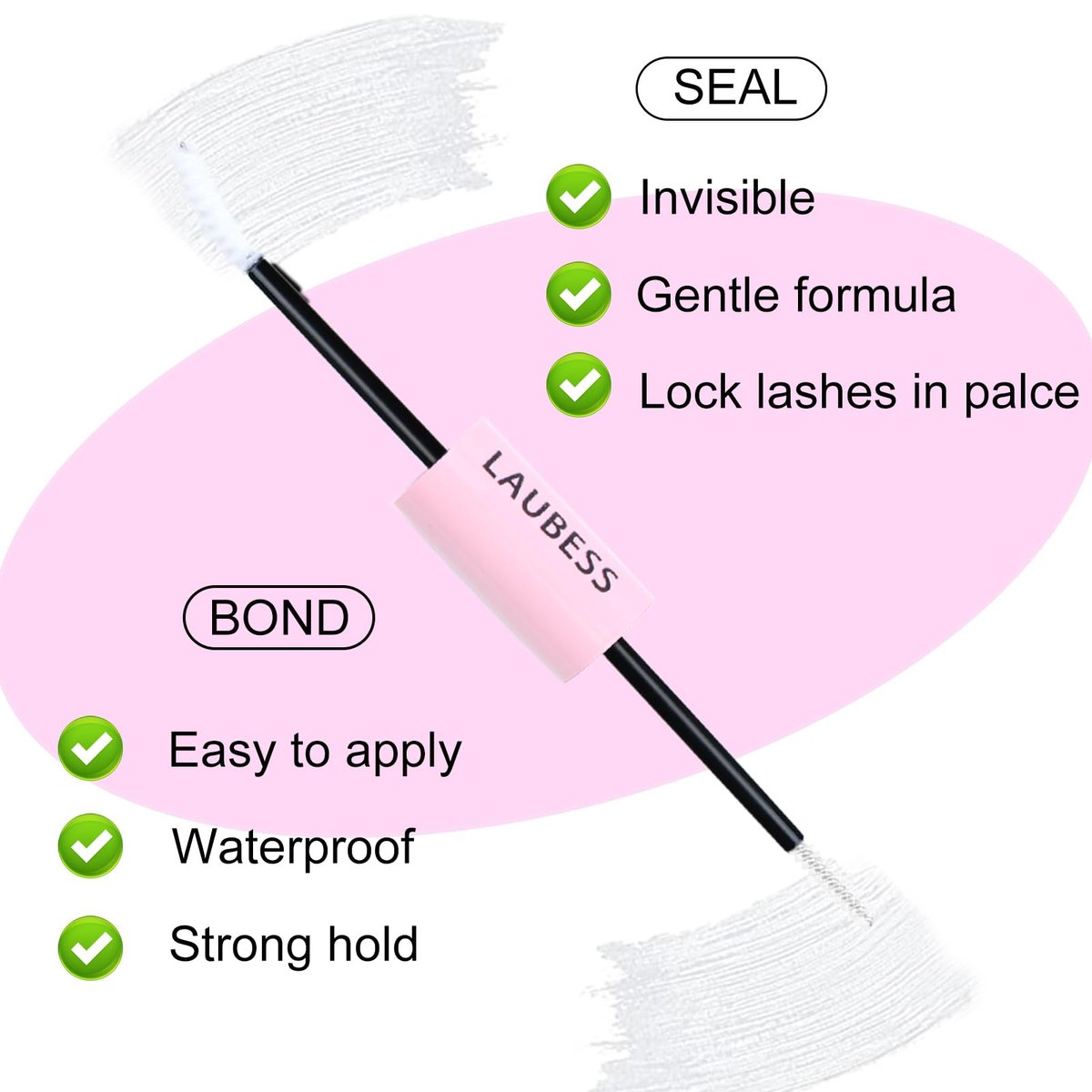 LAUBESS Lash Bond & Seal Clear Lash Glue – DIY Eyelash Extensions, Waterproof, Long Lasting, Strong Hold 48-72 Hours - görsel 3